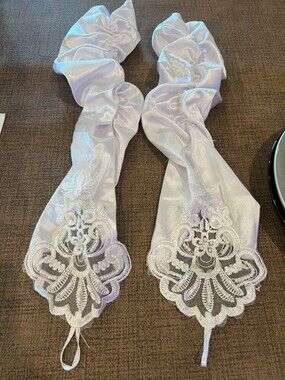 Satin Fingerless Gloves Lace Womens Wedding Bridal Party Accessory New